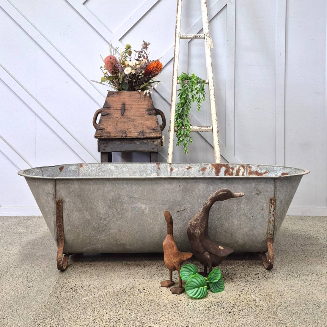 A Vintage Tin Bath Tub