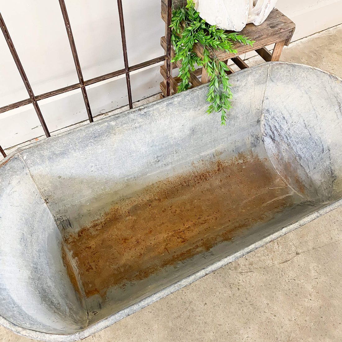 Vintage Tin Bath Tub