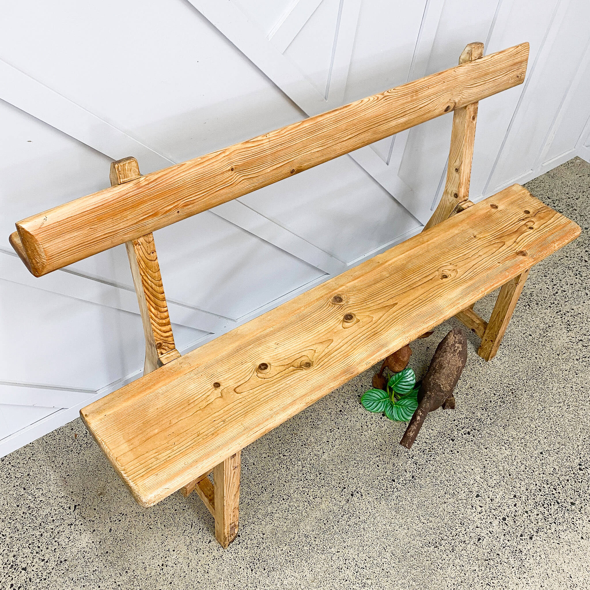 Vintage White Pine Church Pew
