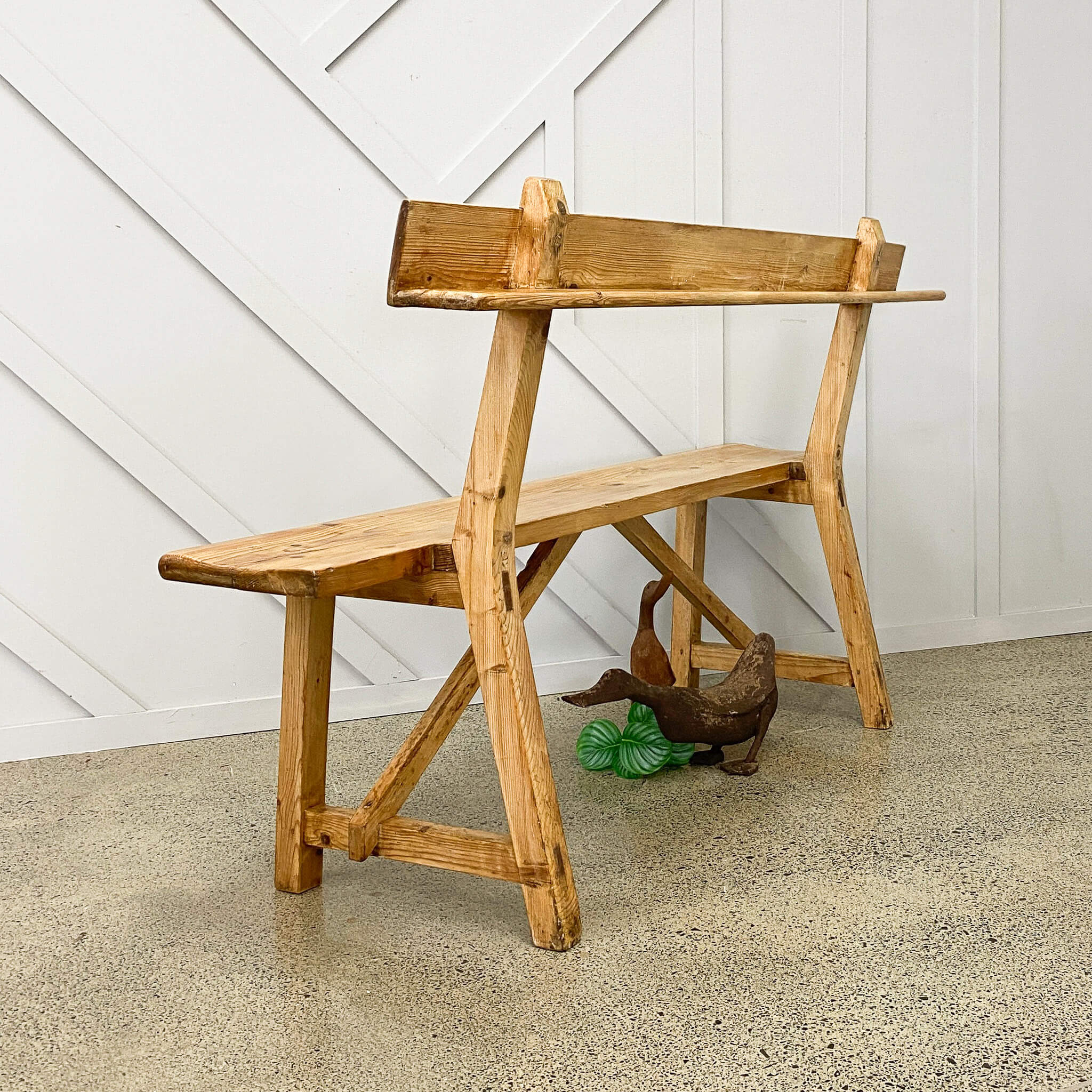 Vintage White Pine Church Pew