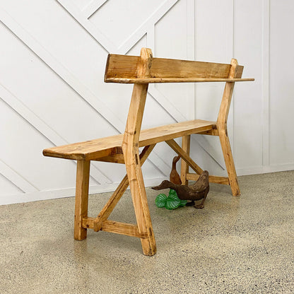 Vintage White Pine Church Pew