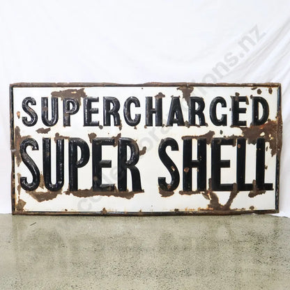 Size 1.82m Long x 91cm High. Enamel sign, orginal, no touch ups. Heavily Embossed.