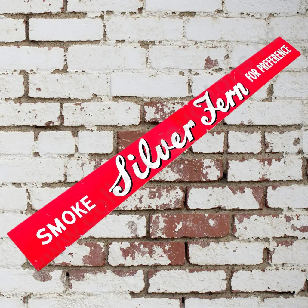 Size 2.44m Long x 23cm High. Tin sign in two peices, no touch ups, great colour. Condition very good.