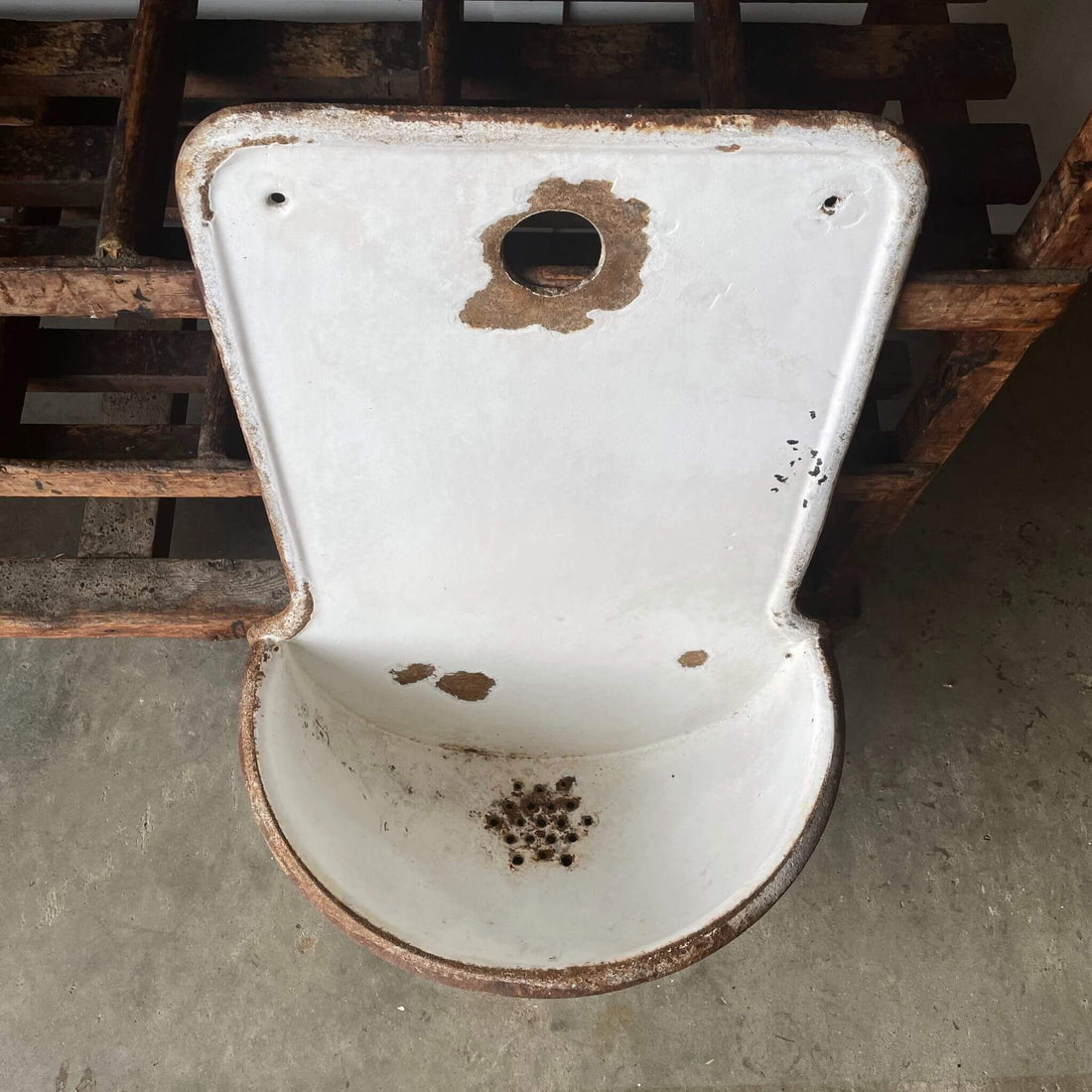 Antique bird bath or wall fountain