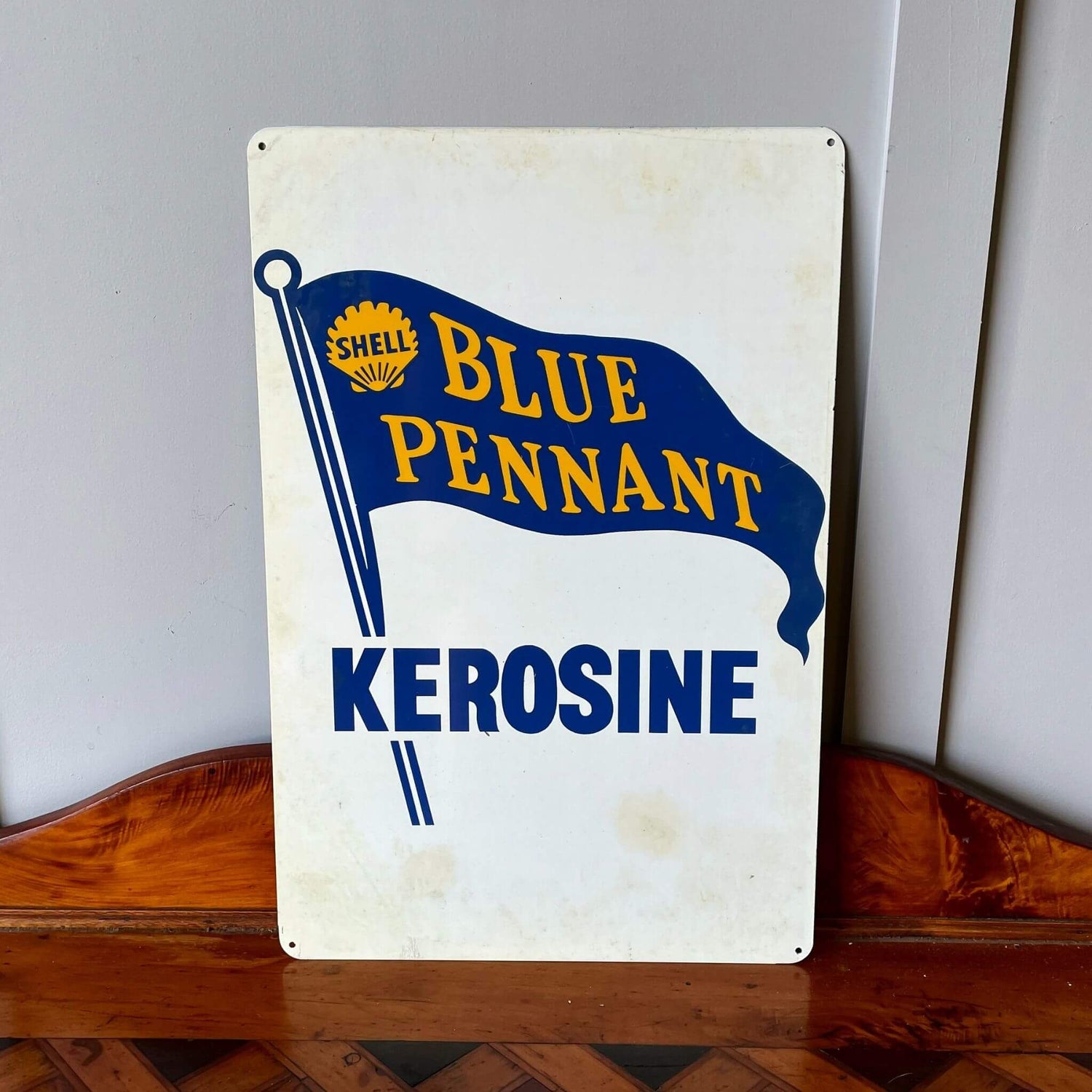 Shell Blue Pennant Kerosene advertising sign