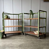 Vintage industrial bakers racks