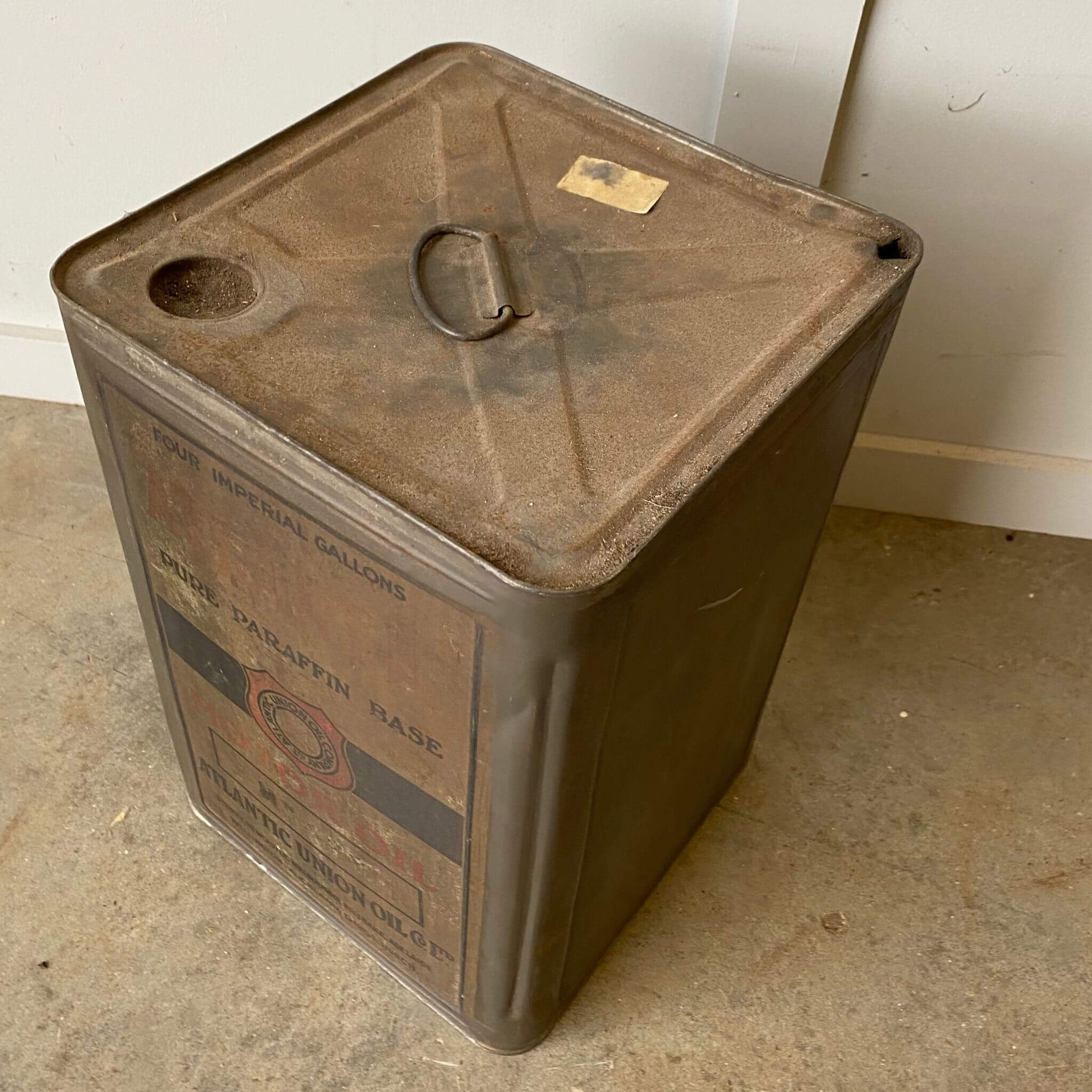 Vintage garage Oil Tin, Atlantic 