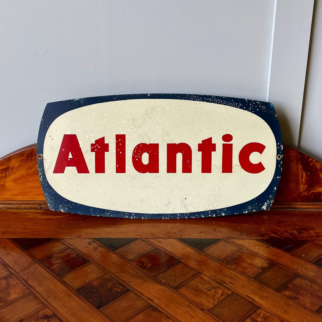 Atlantic petrol bowser sign antique and collectable
