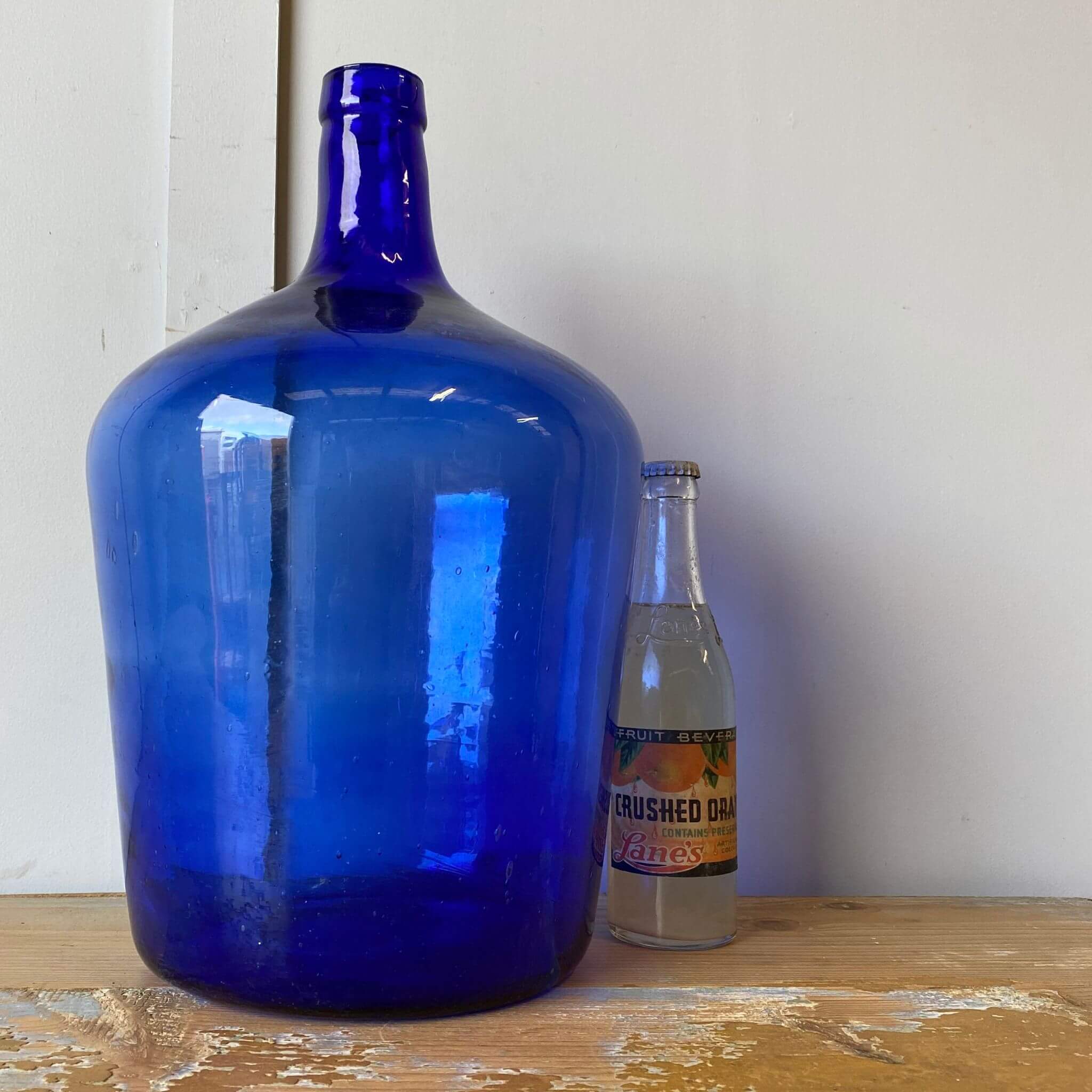 Vintage blue glass carboy