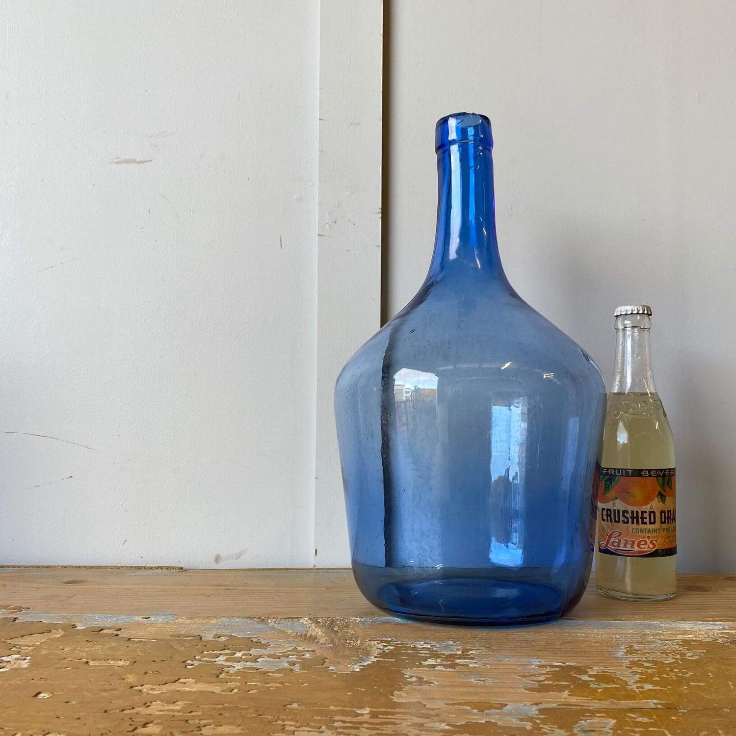 Vintage blue glass carboy