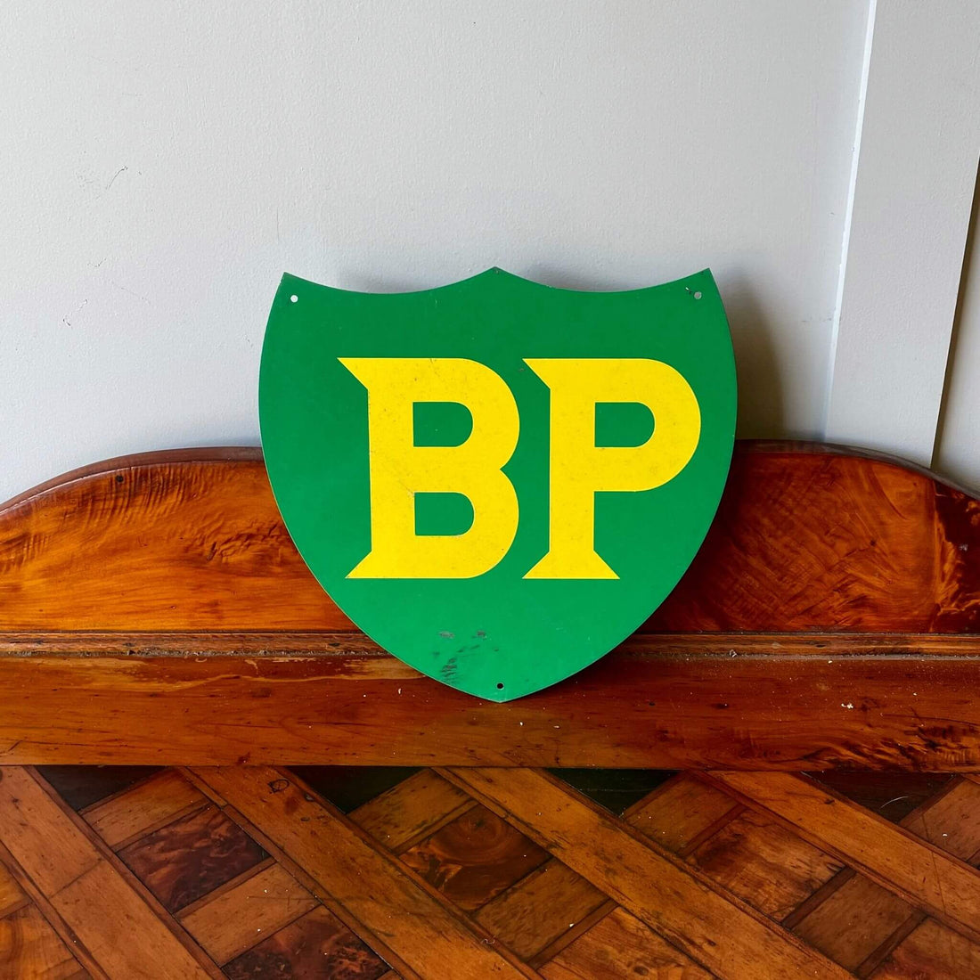 Antique and collectable BP shield from petrol bowser