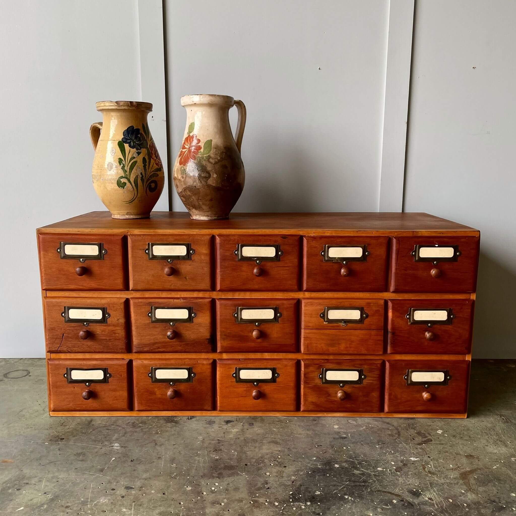 Vintage industrial bank of draws for home decor