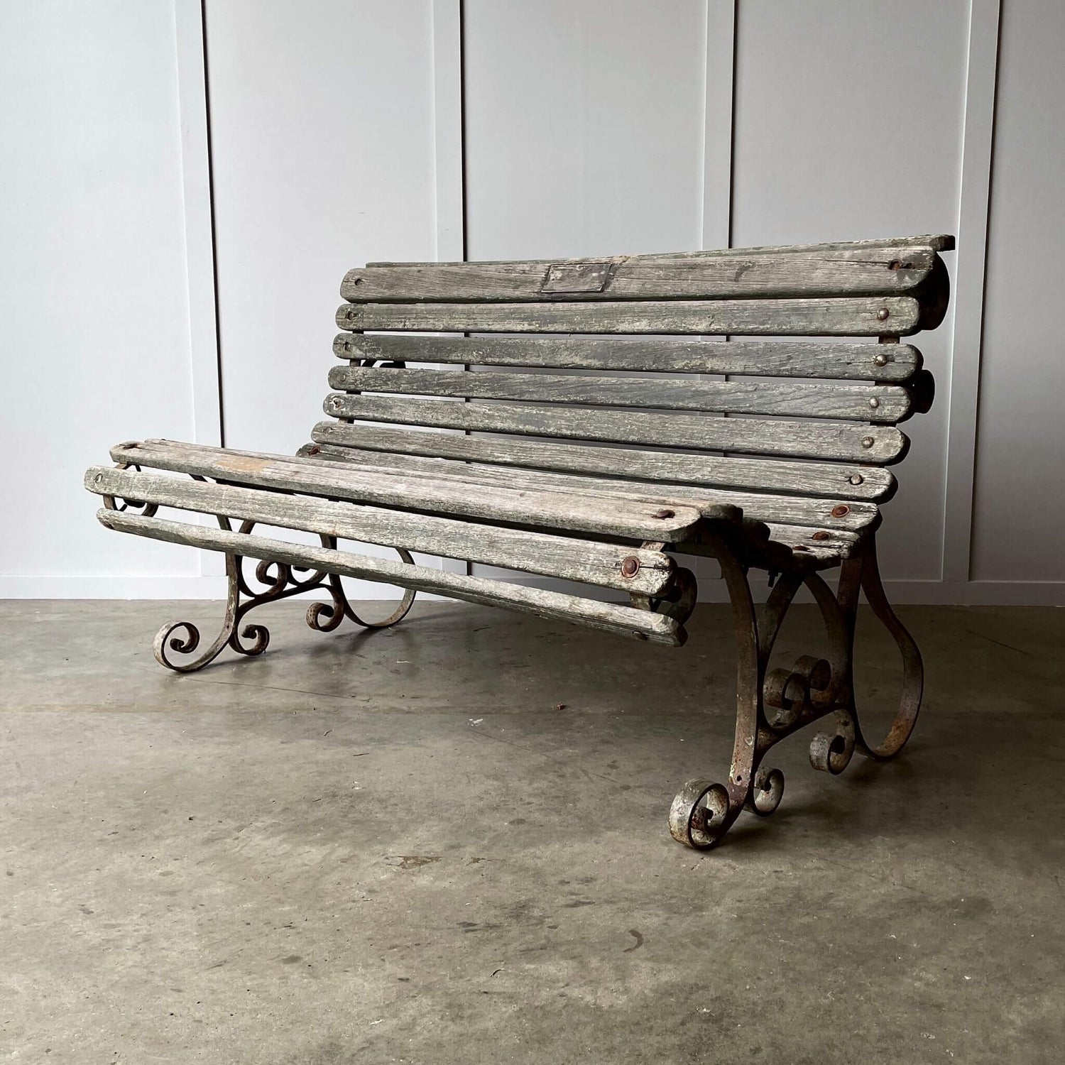 Vintage rolling garden bench