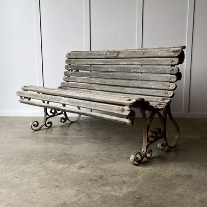 Vintage rolling garden bench