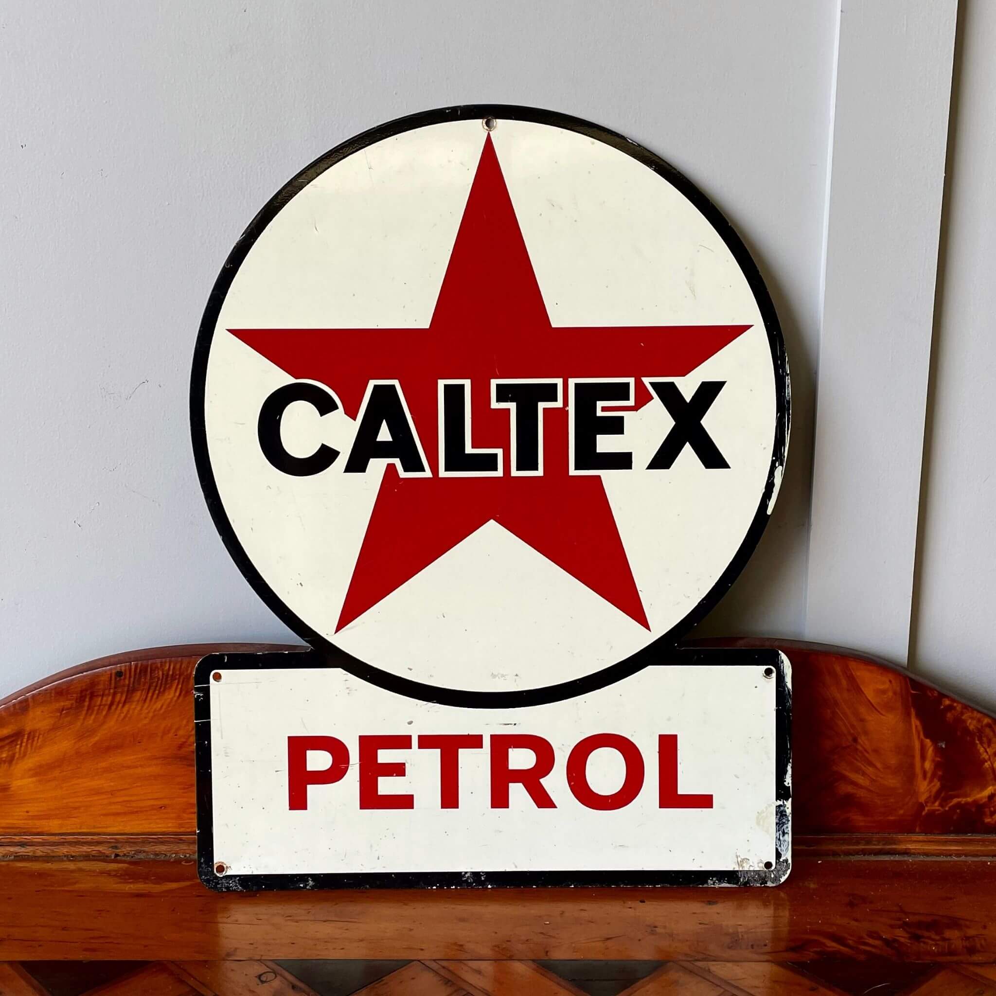 Antique and collectable Caltex petrol bowser sign 