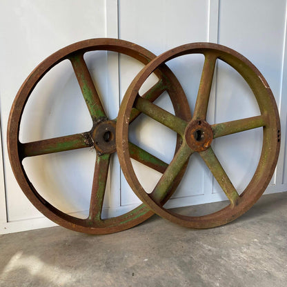 Antique Garden Cast Iron Wheels