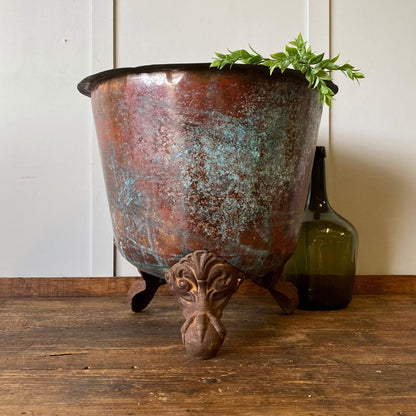 Vintage home decor, copper bucket