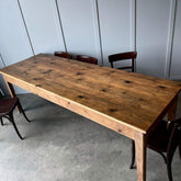 Top of a farmhouse dining table