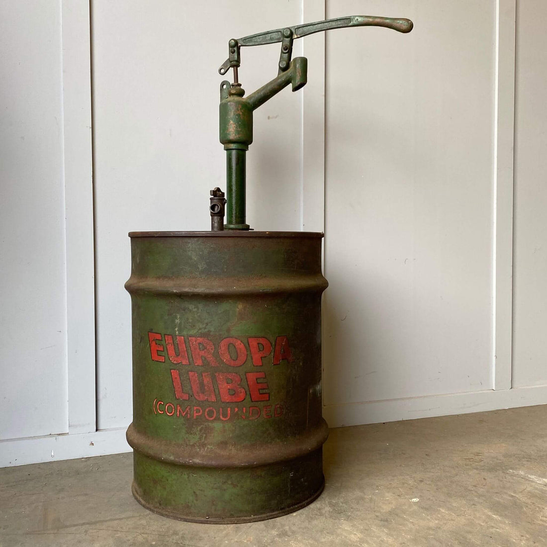 Vintage garage collectible Europa Oil Drum