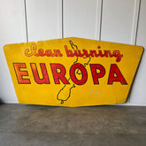 Vintage collectable Europa clean burning petrol station sign