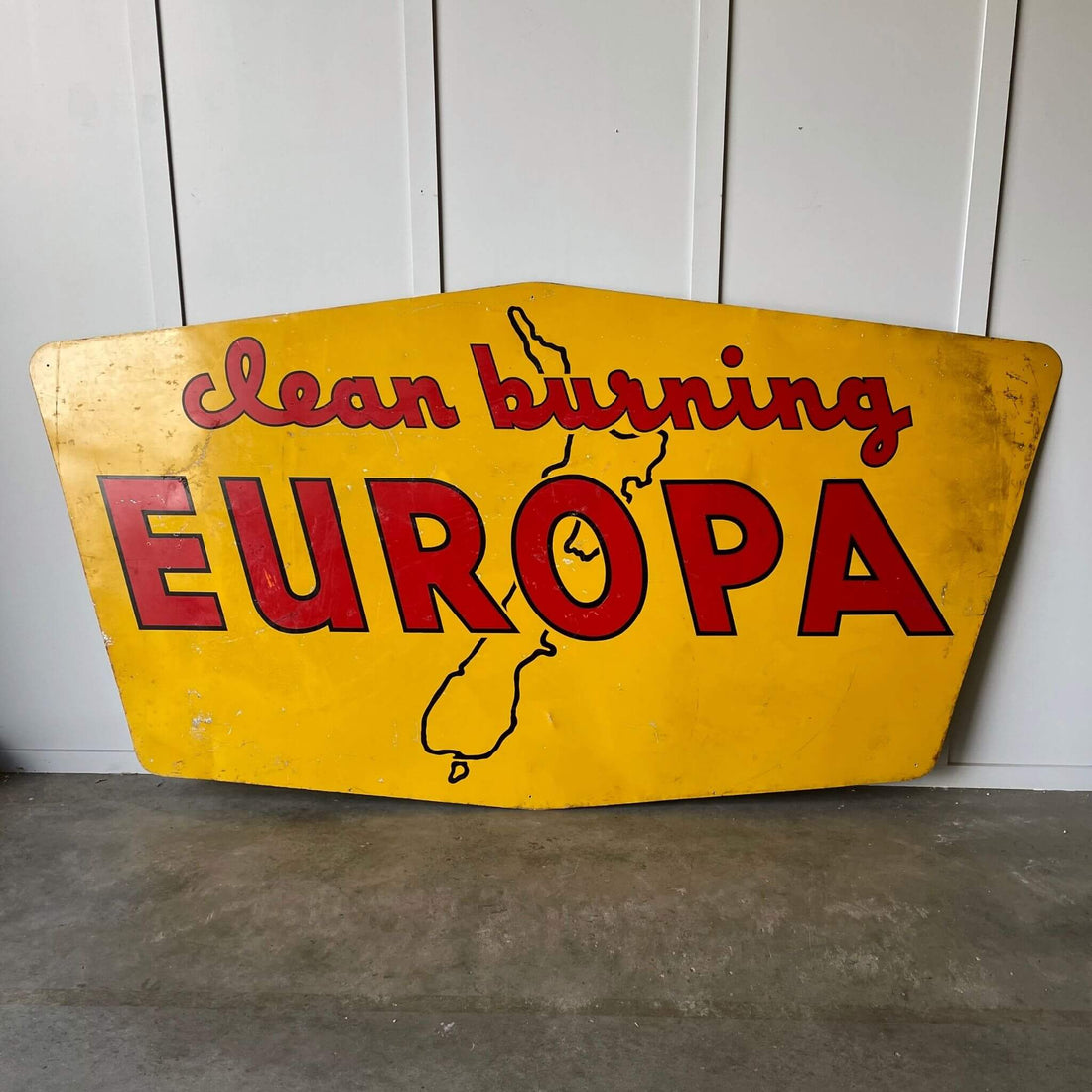 Antique collectable Europa Oil Advertising petrol sign not enamel sign