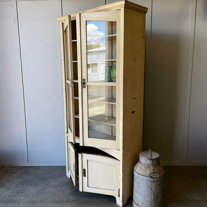 Vintage cabinet side and cream can