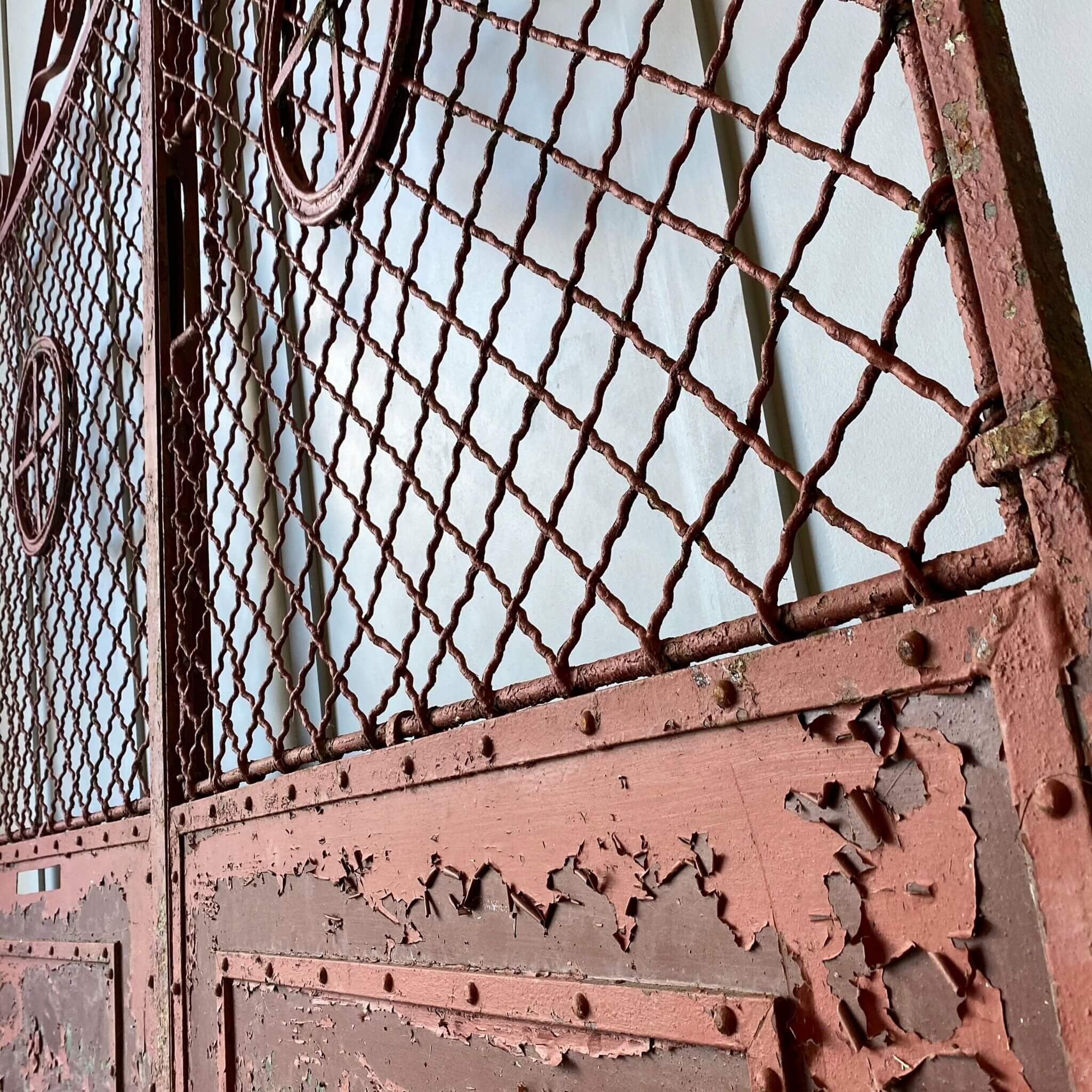 Architectural salvage wrought iron entrance gates