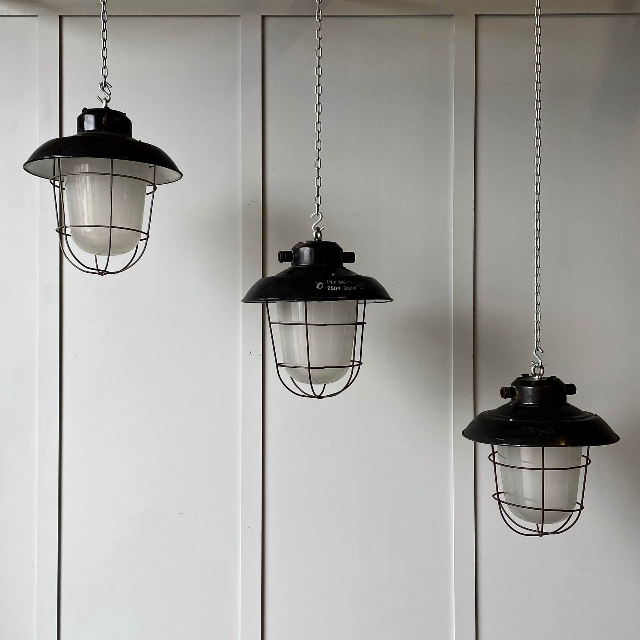 Hanging vintage industrial lighting for home decor