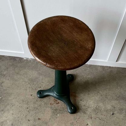 Seat of a vintage factory stool