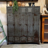 french industrial lockers steel grey