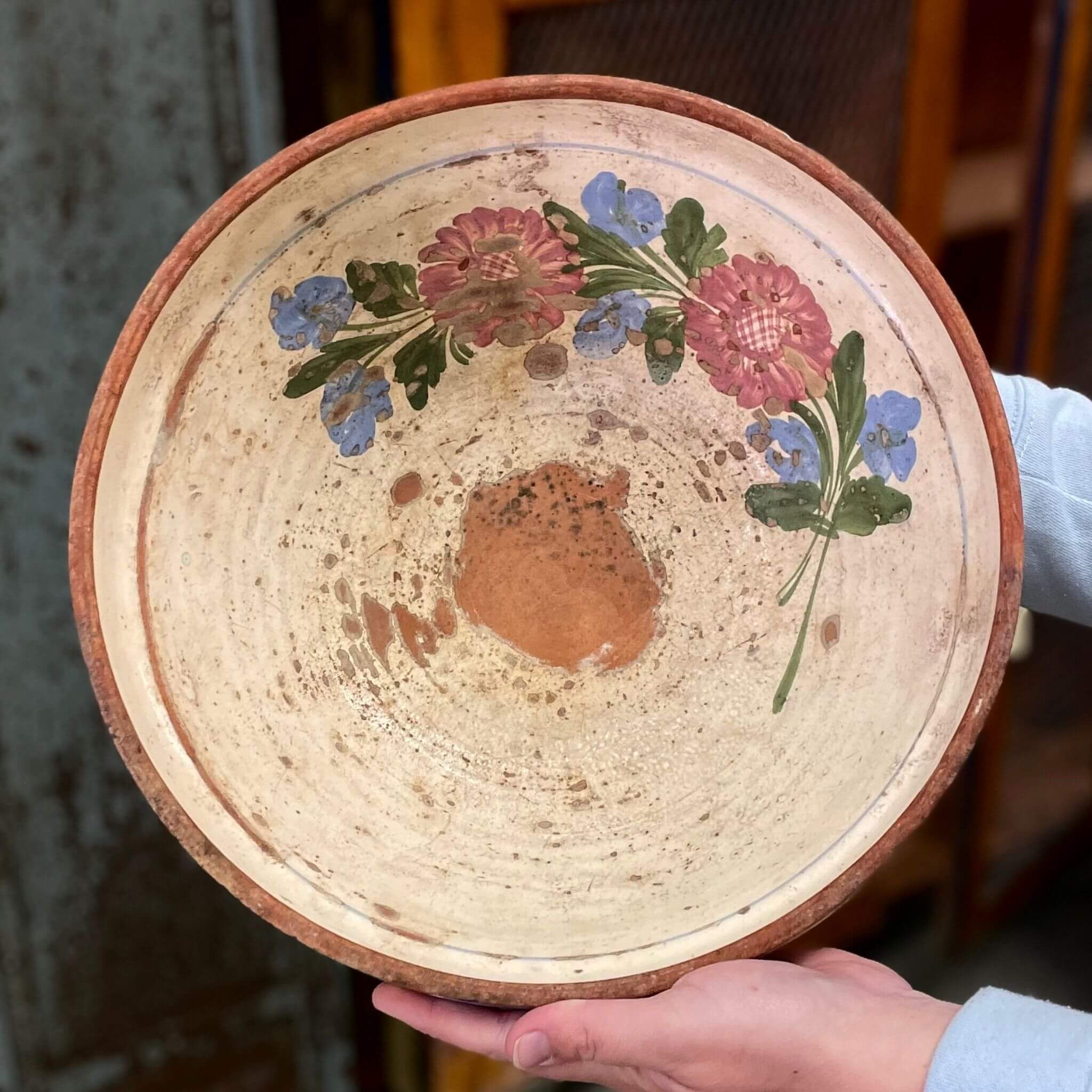 An old antique fruit bowl