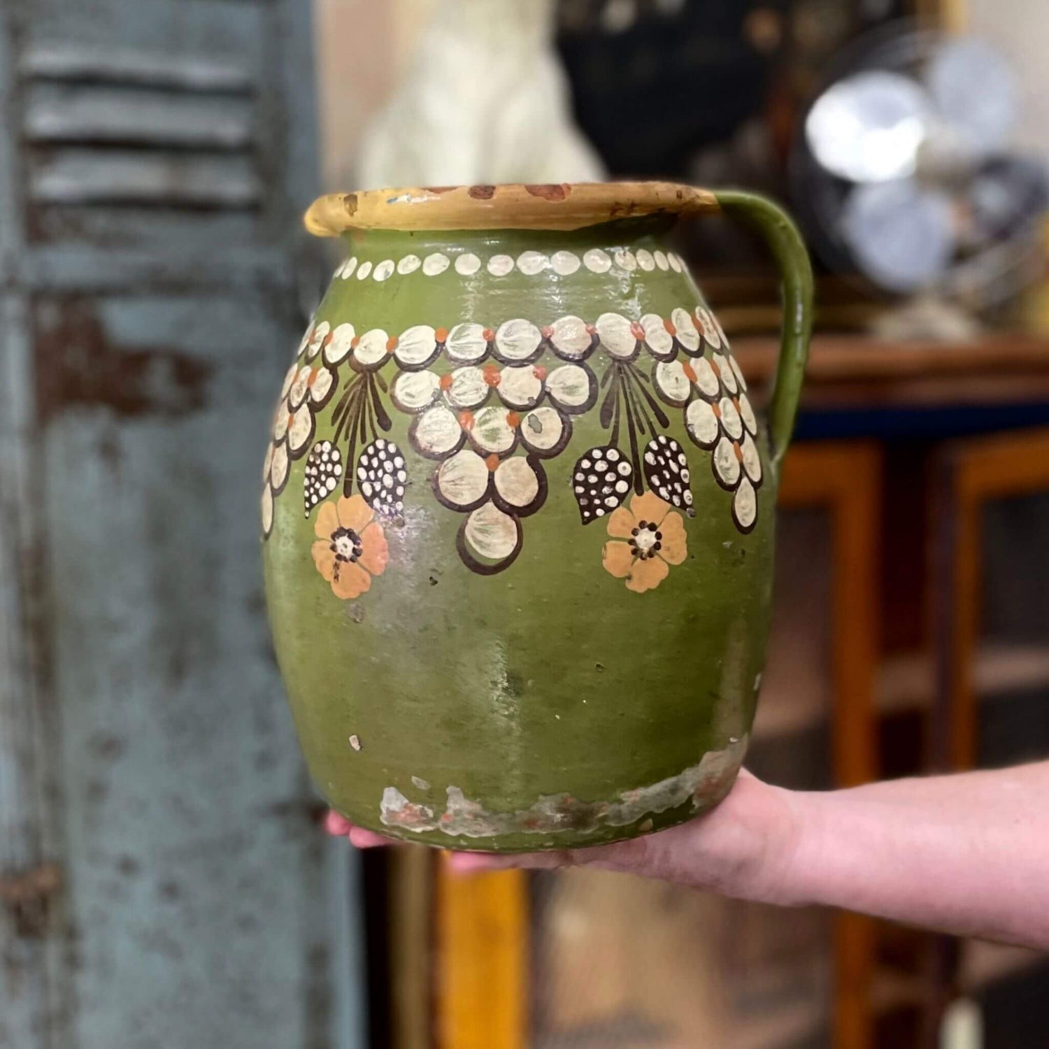 painted green pot