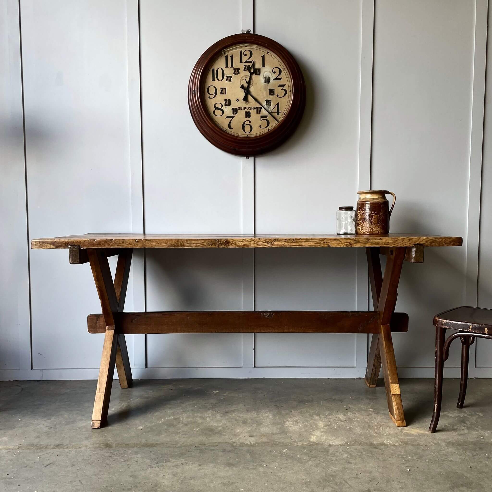 Vintage furniture, French oak dining table