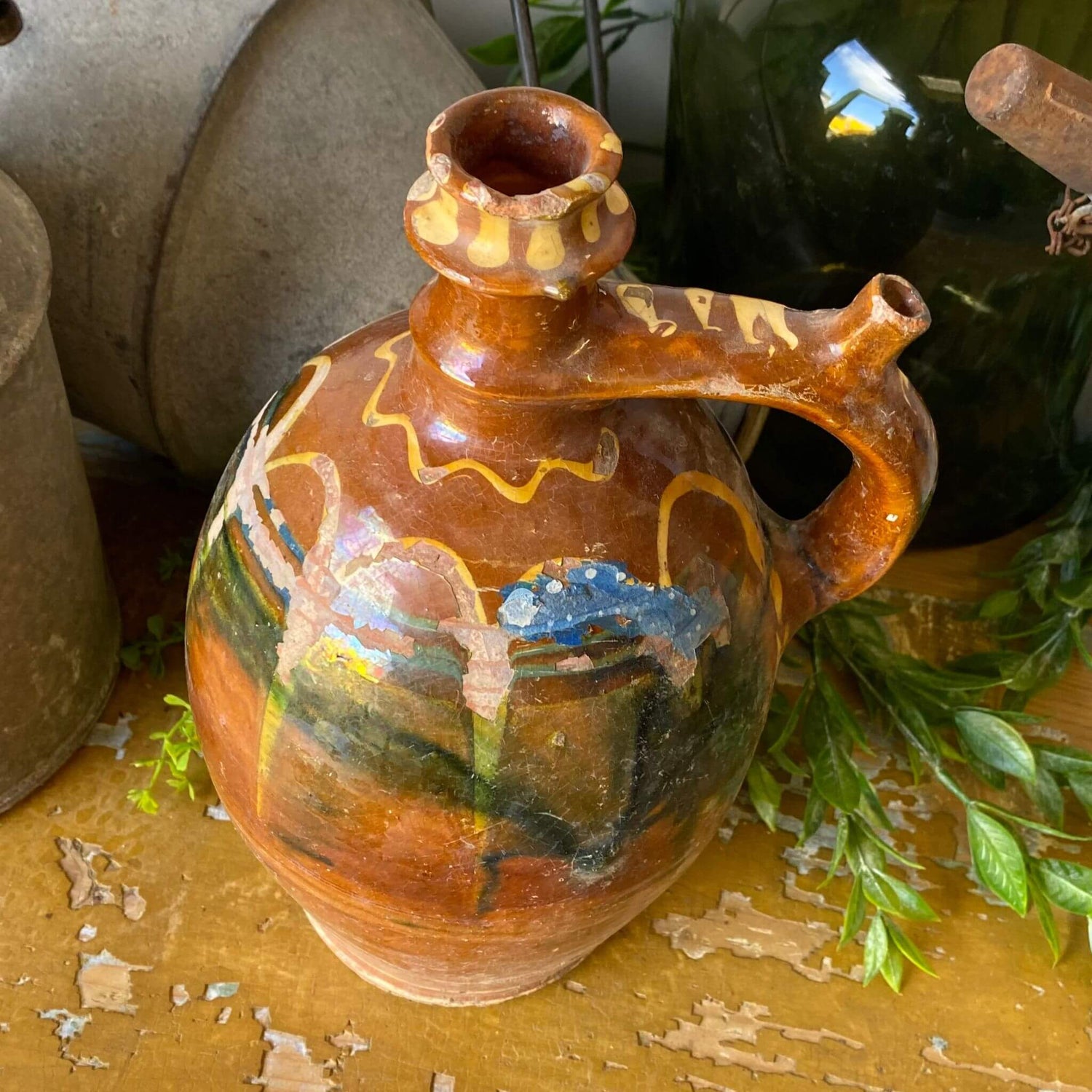 Vintage Folk Art Pot