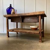 Antique table, vintage work bench