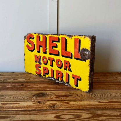 Vintage enamel sign, shell motor spirit.