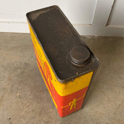 An old shell Oil Tin, Vintage garage collectible 