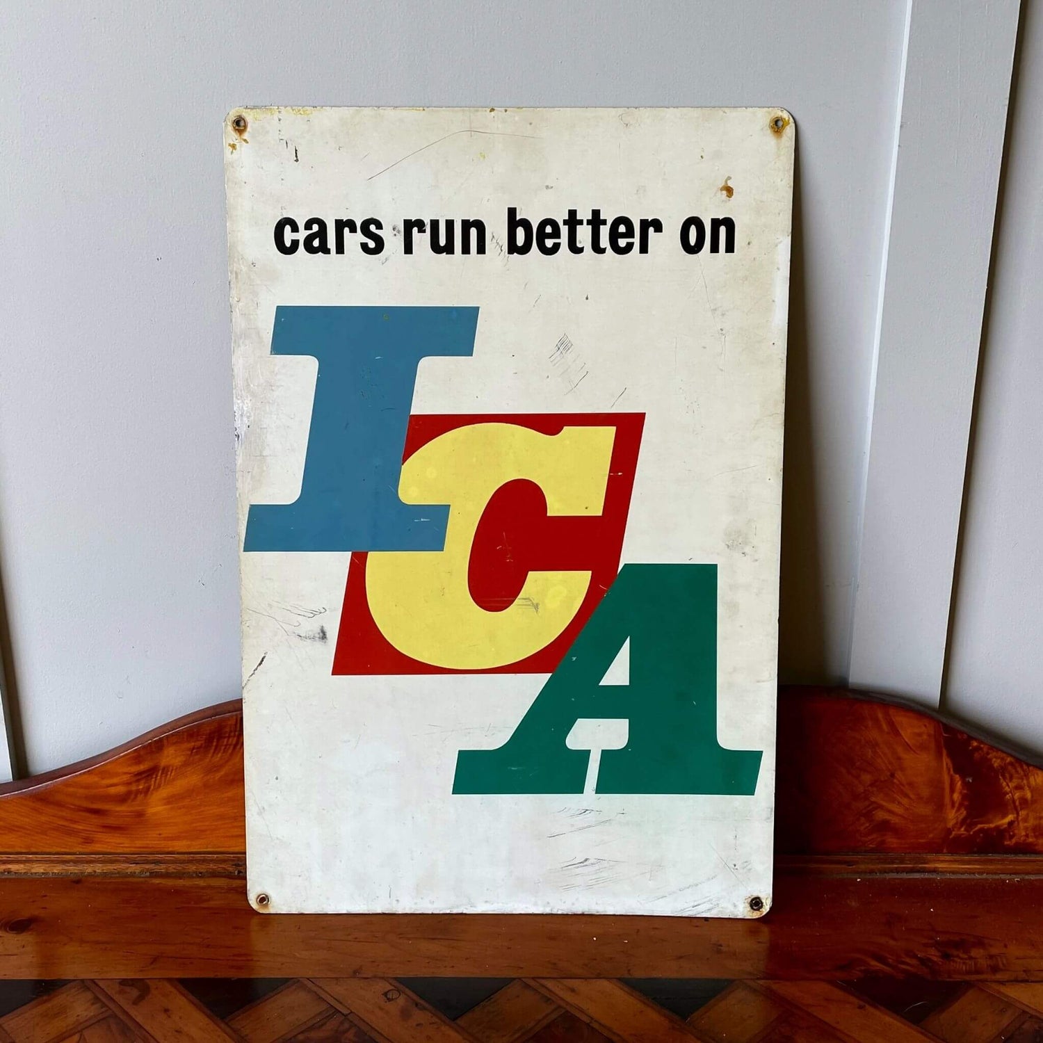 Vintage advertising shell ICA Sign