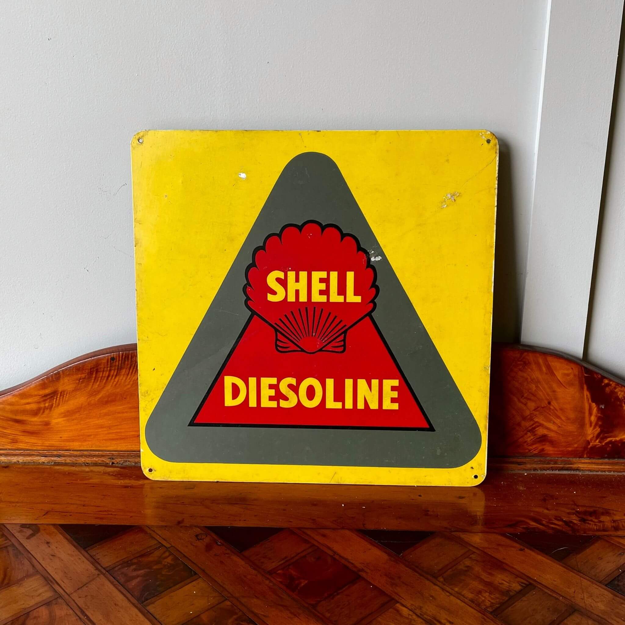 A vintage advertising shell diesoline bowser sign