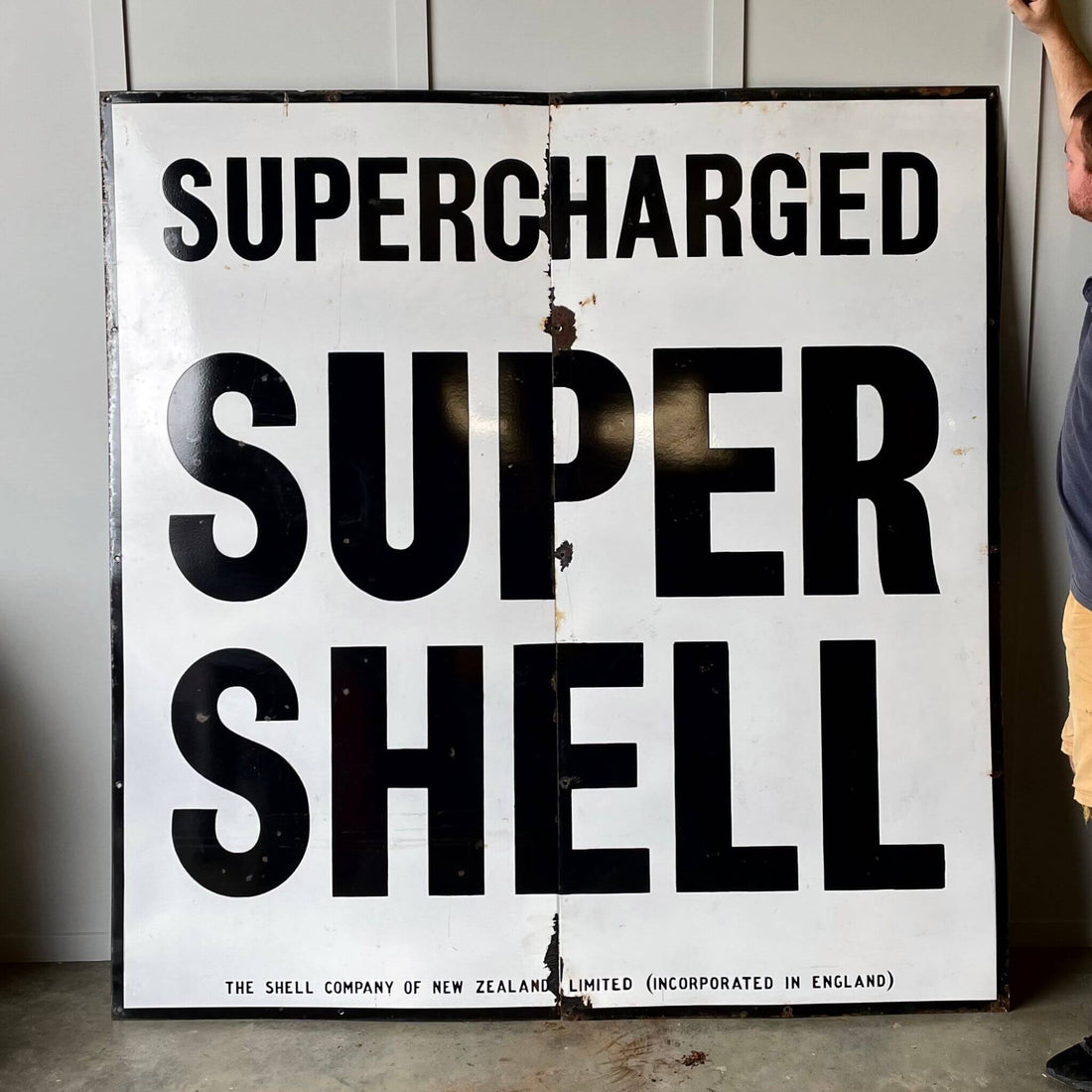 Super Shell Enamel Sign