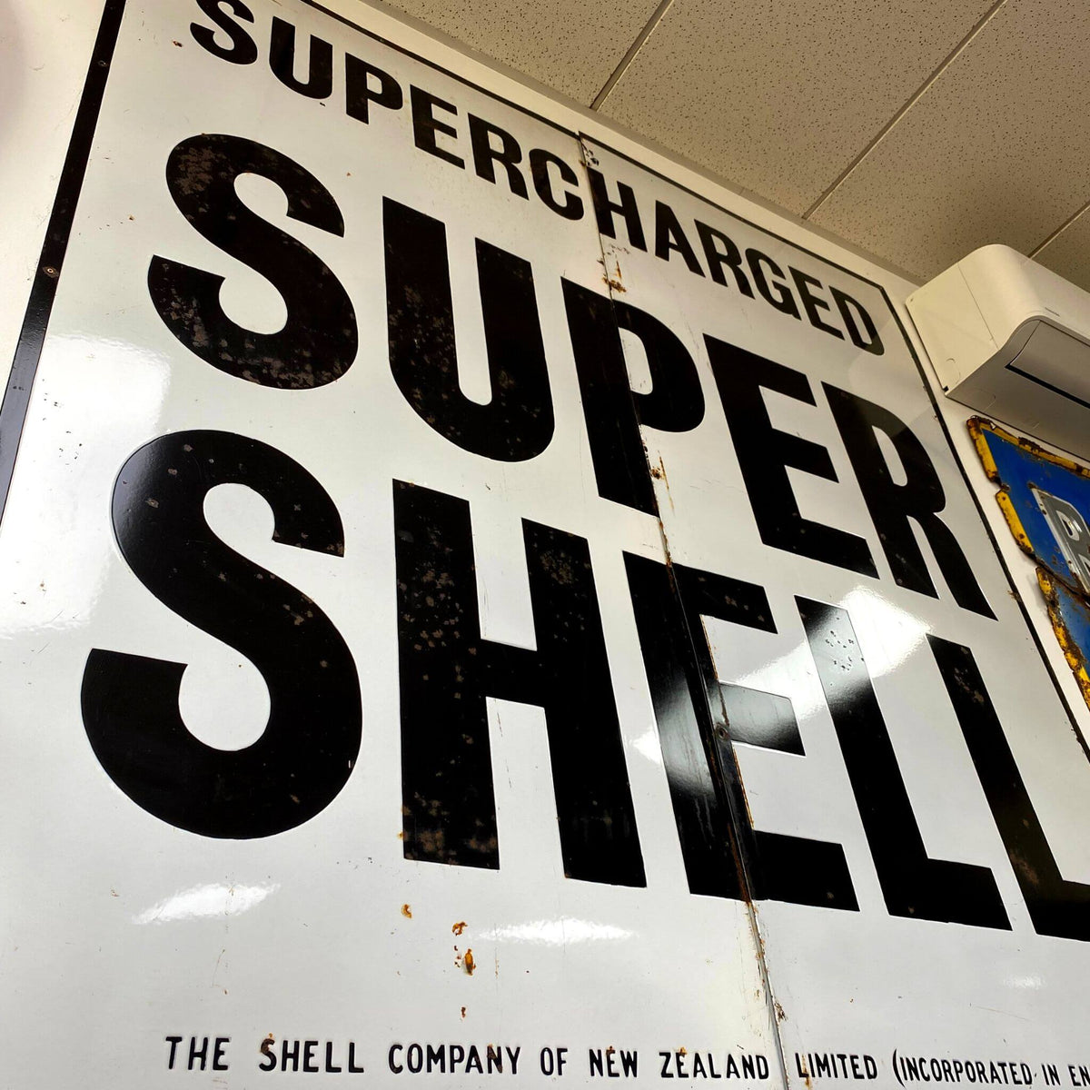 Super Shell Sign Supercharged Super Shell Enamel Sign | Elsie Wolfe Decorative Antiques ...