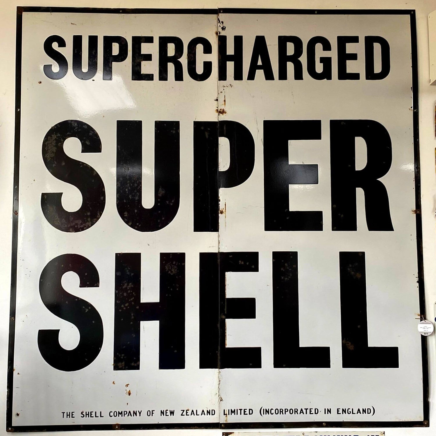 Super Shell Enamel Sign