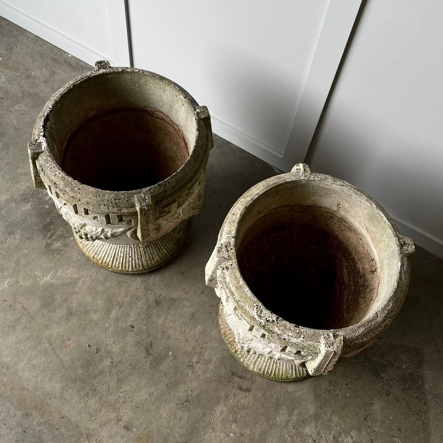 Vintage concrete pots 