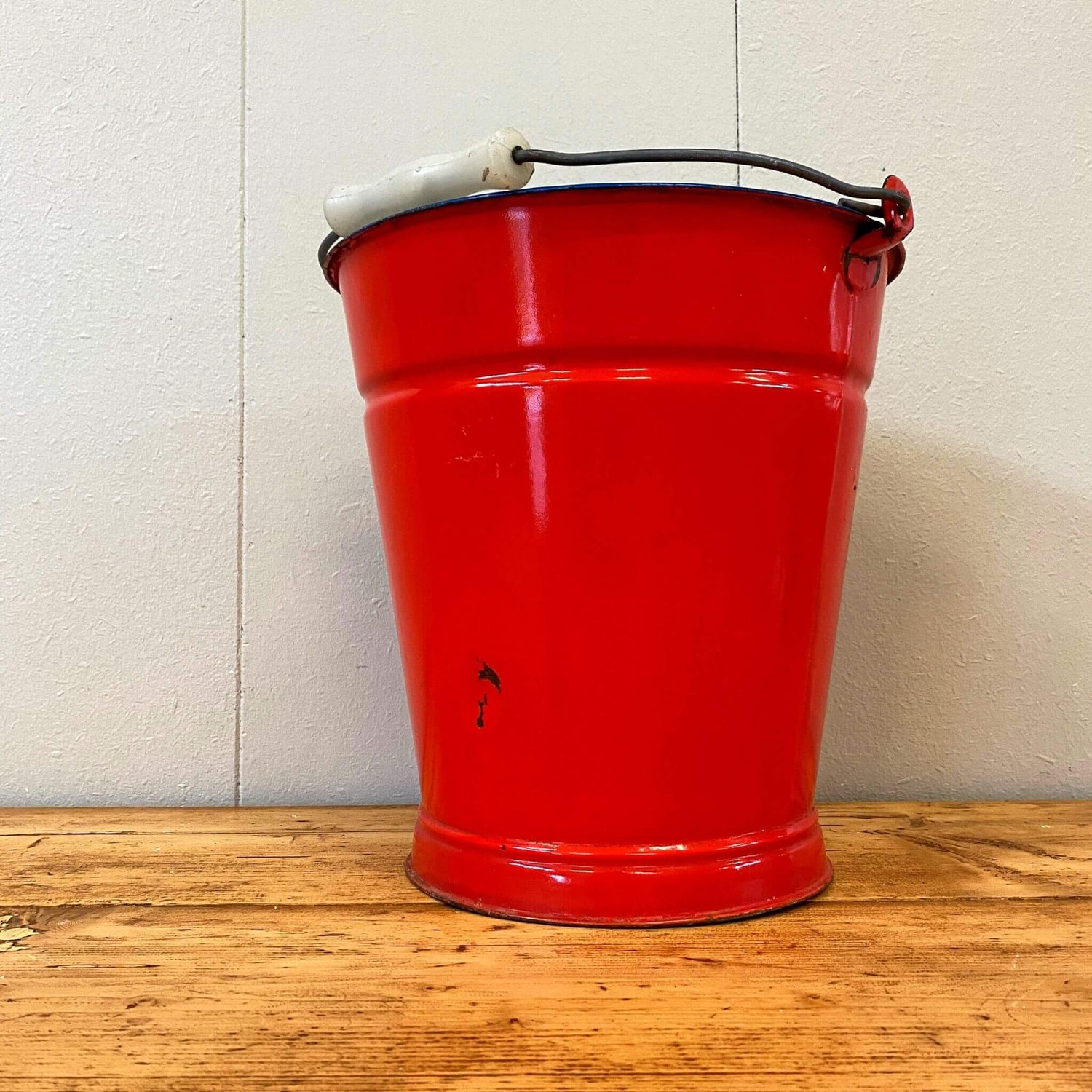 Red Enamel Bucket