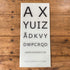 Vintage medical glass eye chart