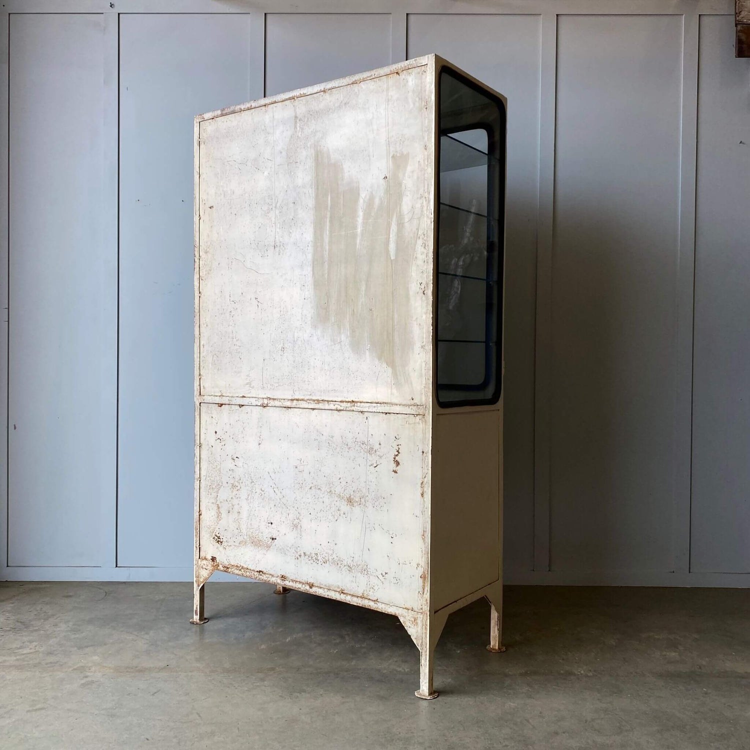 A vintage steel cabinet