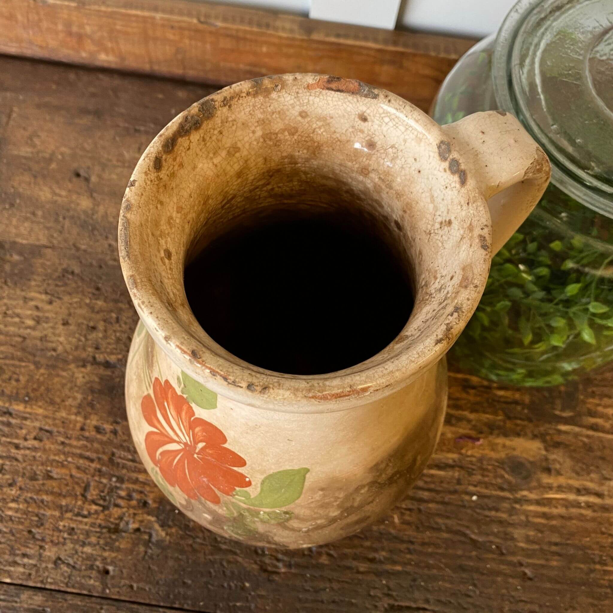 Tall Vintage glazed Pot