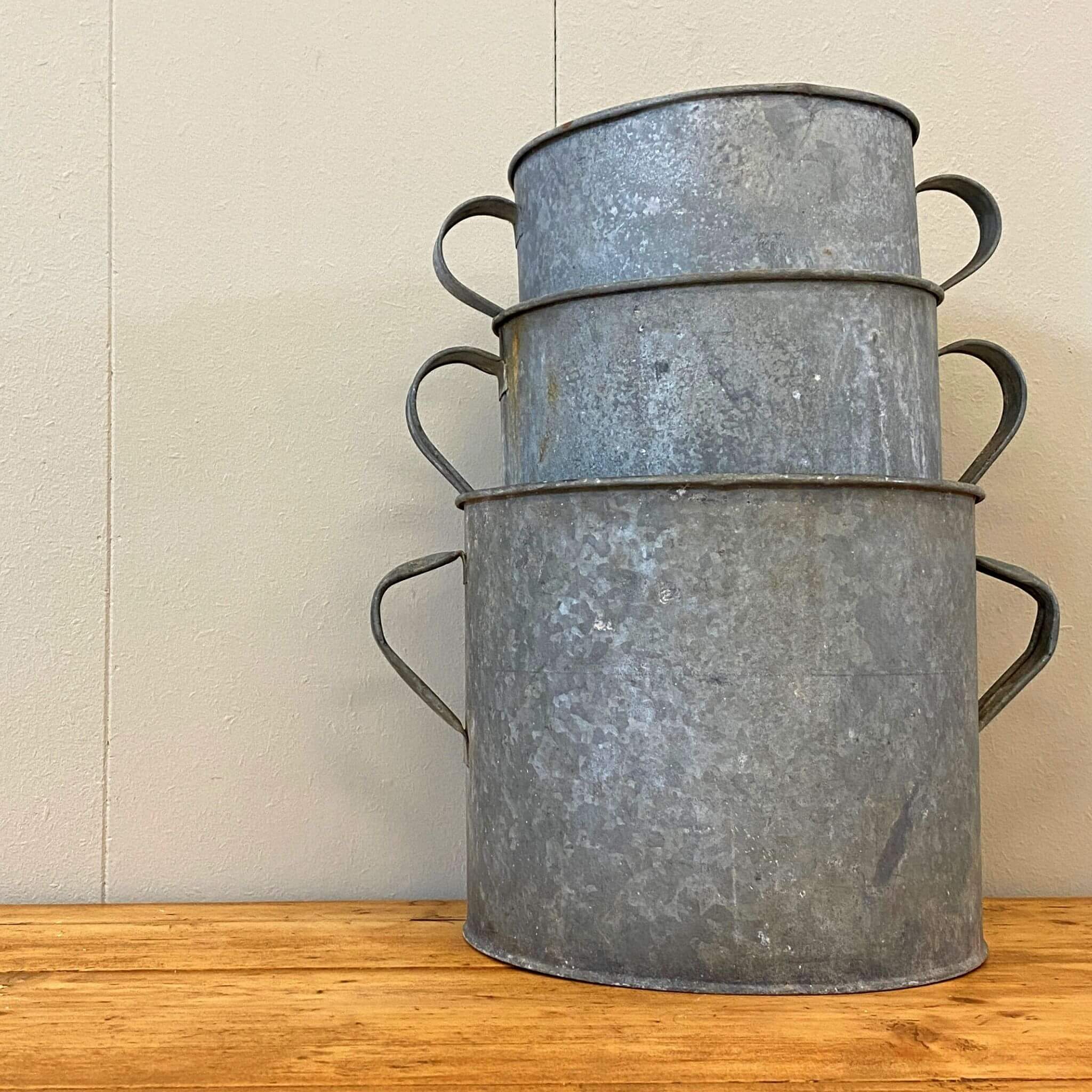 Vintage Galvanized Farm Buckets