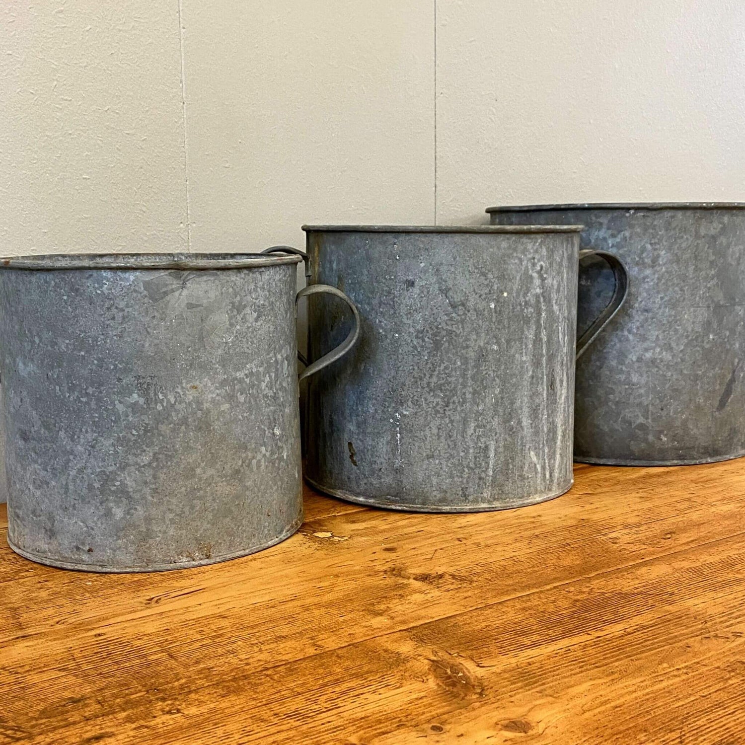 Vintage Galvanized Farm Buckets