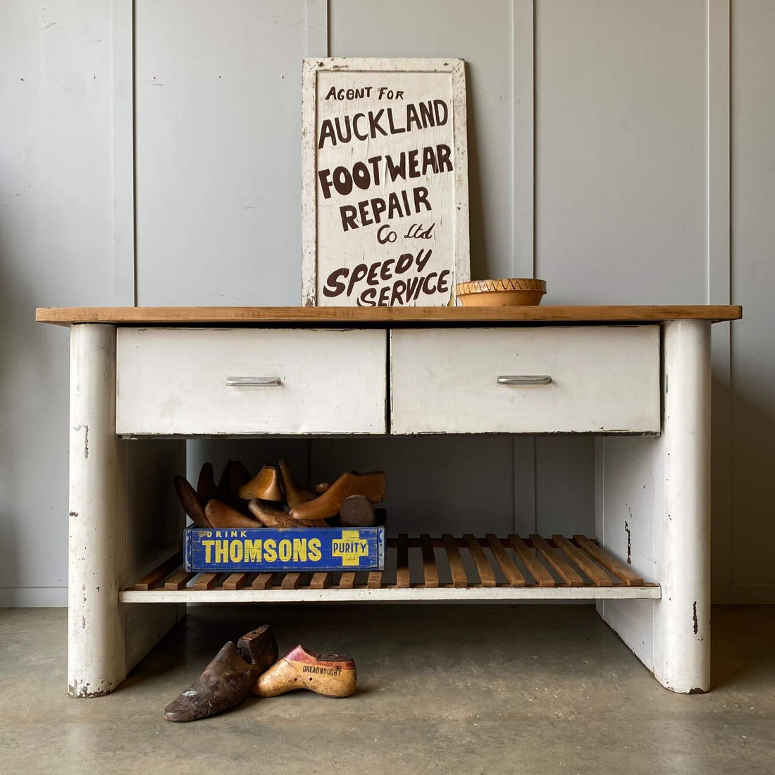 Vintage furniture, metal table